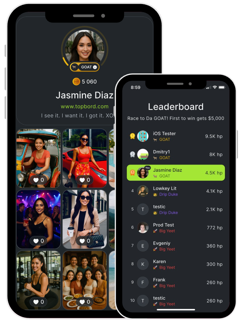 Topbord App - Evgeniy Profile with Da GOAT rank